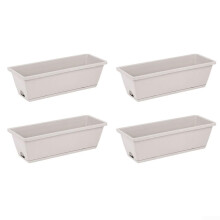 42cm Plastic Window Planters with Drainage Holes for Indoor Outdoor (Grey)
