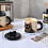 Cats Coffee Mug with Handle 370ML Ceramic Drinking Cup-grey 4