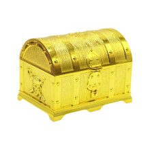 Piraten Schatztruhe Aufbewahrungsbox aus Kunststoff dekorativer Schmuckkasten im VintageStil Gold