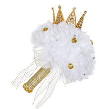 Strass-Krone, Hochzeit, Handblume, künstliche Seide,-5782 Gold