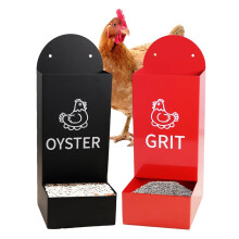 Chicken feeder with oyster shells and grit feeder, Chicken feeder made of metal, Chicken coop accessories, Automatic chicken feeder Ref: 8986
