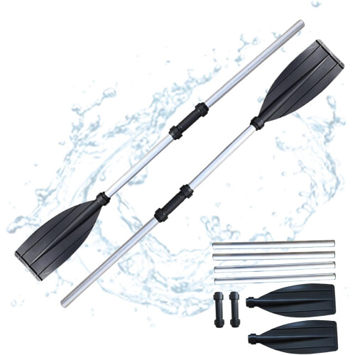 Kayak Paddle, 2 Pieces Aluminium Alloy Adjustable Canoe Paddle 2 Pack 1