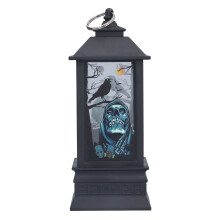 Lanternas LED sem chama, portáteis, para o Halloween, estilo vintage, criadoras de atmosfera, seguras e decorativas em formato de esqueleto com anel