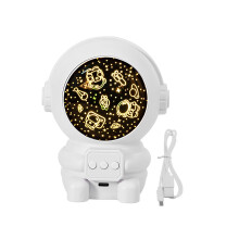 Natlampe til børn med arbejdstilstande, stjerneprojektorlys USB genopladeligt, automatisk skumrings-til-daggry-funktion, 3D-rumdesign silkeblød