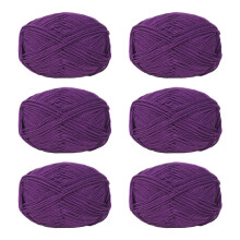 6Pcs Crochet Yarn Soft Acrylic Yarn Cotton Yarn-62 deep purple