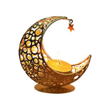Mondförmiger Kerzenhalter, Heim-Desktop-Ornament für-Gold