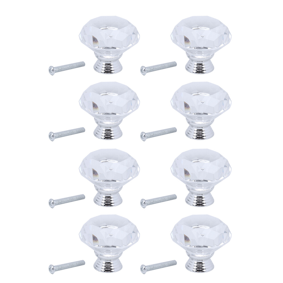Drawer Knobs With Diamond Shape Design, 40Mm Crystal Glass Cupboard Handles Metal Alloy Base, Dresser Wardrobe Pulls For Bookcase Cabinet, Shiny Decor 9554910069271