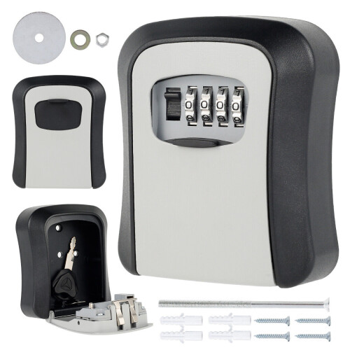 Key Guardian, cassetta di sicurezza per chiavi con funzione di arresto automatico e grande capacità, materiale resistente e codice reimpostabile per
