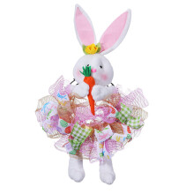 Cerceau de fleurs de lapin de pâques, couronne de-lapin rose