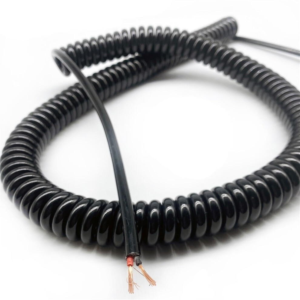 Telescope Spiral Cable, 2Core, 1.5 Mm, Spiral Power Cord, 15 Awg, Black Spring Spiral 9119770890931
