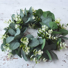 Ghirlanda verde artigianale, base in plastica resistente con foglie di edera in tessuto atossico e facile da usare per la decorazione di porte,