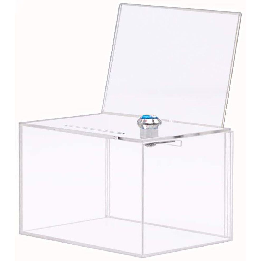 Acrylic Donation Box For Multiple Occasions, Versatile Use Votes Raffles Comments Collection Donations With Transparent Appearance And Customizable Si 9554910077405