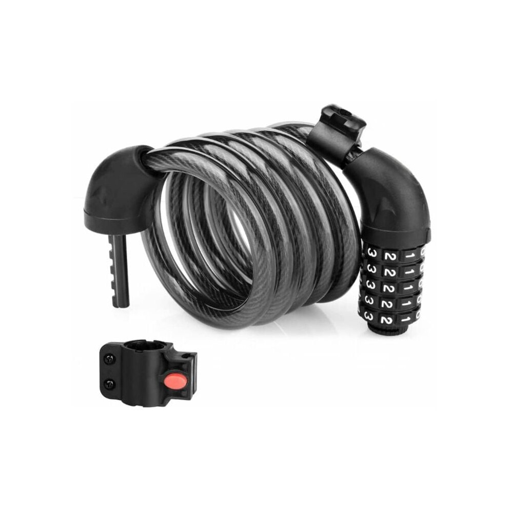Weatherproof Bike Lock, Keyless Convenience Braided Steel Cable Lock For Outdoor Security 9554910073797