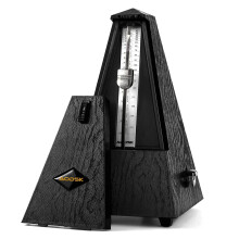 Mechanical Metronome Universal Metronome for Piano, Guitar, Violin, Drums and Other Instruments, Standard, Black (Black) (Wood Grain) Wood Grain Black
