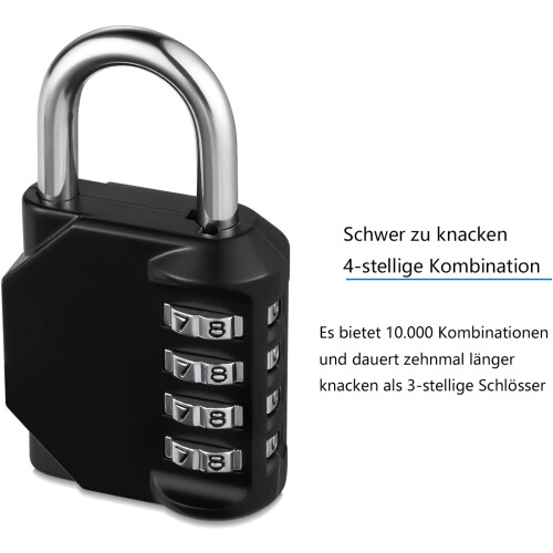 Κλειδαριά με συνδυασμό Resettable4Digit, βαρέως τύπου λουκέτο με υψηλή ασφάλεια για 2