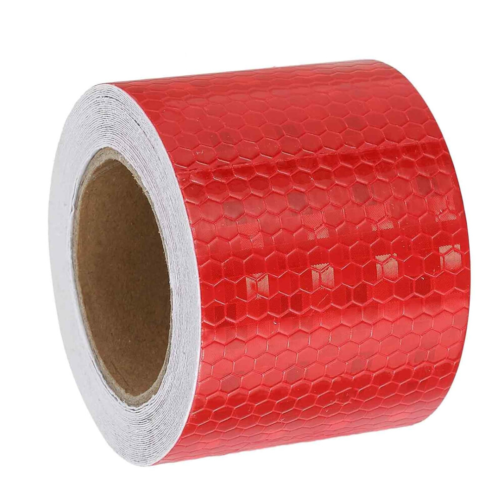1 Rolls Red Reflective Tape, Strong Reflectivity & Super Stickiness Waterproof Safety Warning Tape For Vehicles Trailers Boats Night Visibility Protec 9198585105461