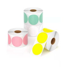 1 inch ronde, gekleurde, direct thermische stickers, 2000 stuks, verzendlabels voor barcodes, doe-het-zelf logo-ontwerp, waterdicht, oliebestendig,