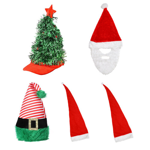 Kerstboomhoed Decoratieve Pluche-Gestreepte wollen muts 1