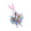 Festive Easter Rabbit Flower Hoop Wreath Suitable-blue rabbit 1
