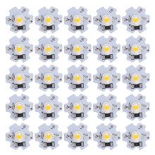 Lâmpadas LED de alta potência, 5V, alto brilho, 200LM, com base de alumínio, compatíveis com luminárias DIY, pacote com 25 unidades.