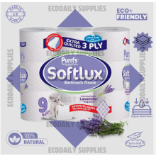 90 / 45 LAVENDER Softlux 3Ply Toilet Rolls Tissue Quilted LAVENDER super soft