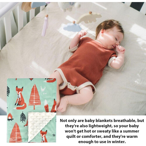 's Room Duvets with Polka Dot Back, Plush Blanket for Cot Pram 1
