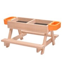 For chickens Feed and water dispensers for chickens outdoors Waste protection with wooden table, accessories for quails, ducks and poultry