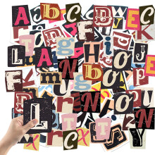 104 Vintage-Buchstabenaufkleber, Mini-DIY-Scrapbook-Aufkleber für Schilder, selbstklebende, wasserfeste Vinyl-Buchstabenaufkleber für Briefkästen,