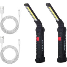Mechanische lamp, oplaadbare LED-werklamp met magnetische voet, 360 graden draaibaar, 5 lichtstanden, COB LED-strip, draagbaar voor noodgevallen, Ga