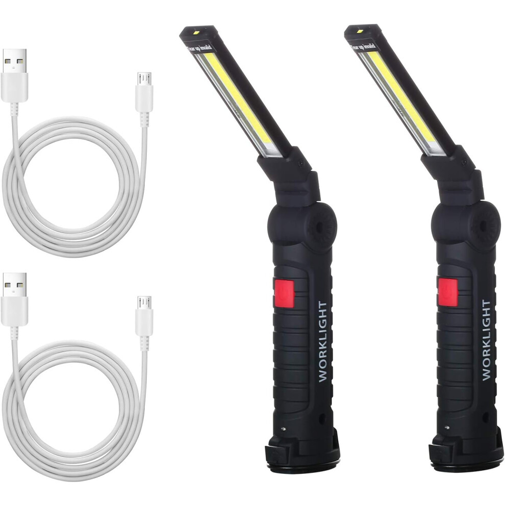 Mechanic Light, Rechargeable Led Work Light With Magnetic Base, 360 Degree Rotation, 5 Lighting Modes, Cob Led Strip Light, Portable For Emergency, Ga 9420858814757