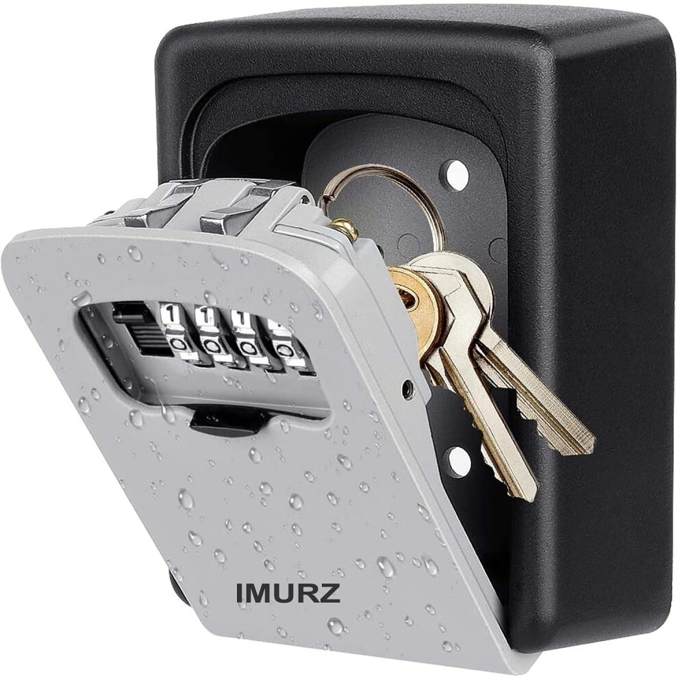 Secure Storage Solution, Key Lock Box With Customizable Code, Aluminum Alloy Material For Durability, Push Button Key Keeper With Weather-Resistant Me 9554910079584
