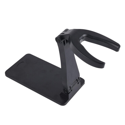 Foldable barcode scanner Adjustable holder for desktop Compact base for various scanners Sturdy and durable construction for retail