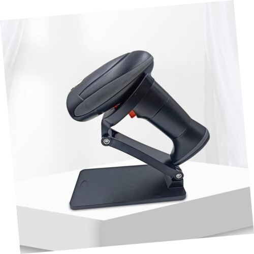 Foldable barcode scanner Adjustable holder for desktop Compact base for various scanners Sturdy and durable construction for retail 2