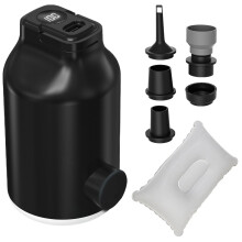 Portable Electric LED Light Air Pump, Heavy Duty for Sleeping Bags, Pools, Travel Black