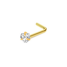 (O) Small snake nose ring, stainless steel heart-shaped nose nail, human puncture