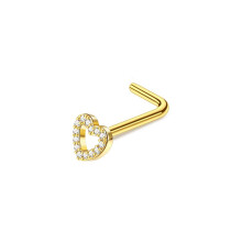 (I) Small snake nose ring, stainless steel heart-shaped nose nail, human puncture