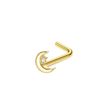 (P) Small snake nose ring, stainless steel heart-shaped nose nail, human puncture