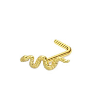 (M) Small snake nose ring, stainless steel heart-shaped nose nail, human puncture