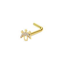 (N) Small snake nose ring, stainless steel heart-shaped nose nail, human puncture