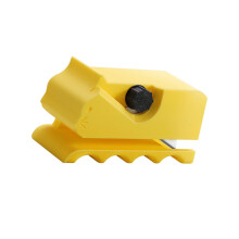 Compact cardboard cutter, ergonomic handle, for cats, scratchers, board, jewelry making, and crafts, yellow.