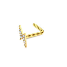 (L) Small snake nose ring, stainless steel heart-shaped nose nail, human puncture