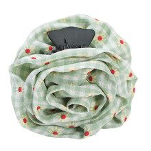 Verstellbare Haarspange mit Blumenmuster-Karierte Blumen sind gr