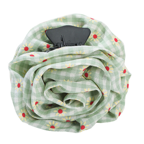 Verstellbare Haarspange mit Blumenmuster-Karierte Blumen sind gr