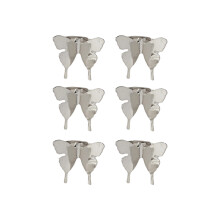 6 Stück Metall-Schmetterlings-Haarnadeln mit 3D-Details-Silber