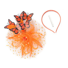 Pince à cheveux de mariage papillon délicat, couvre-chef en-JS