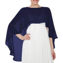 Pull élégant châle enveloppant le cou avec-Bleu marine profond