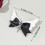 Delicate Winged Hair Bows For Baby-Black Left and left models 4