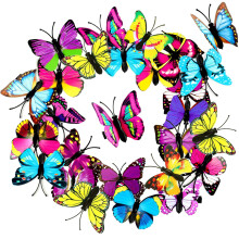 24PCS Butterfly Hair Barrettes Vibrant Color Hair-Random color