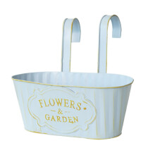 Railing Flower Boxes Outdoor Balcony Railing Planter Landscape Window Flower Boxes for Garden Yard Home Decor Flower Pots Blue Ref: 9847