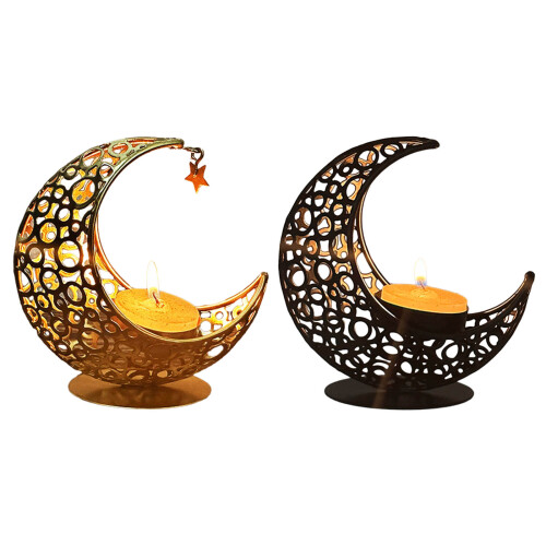Tea Light Stand Hollow-out Candle Holder Create-Black 2